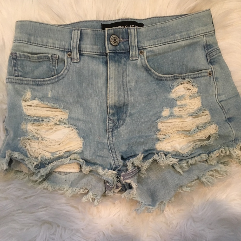 Express destroyed denim Jean shorts